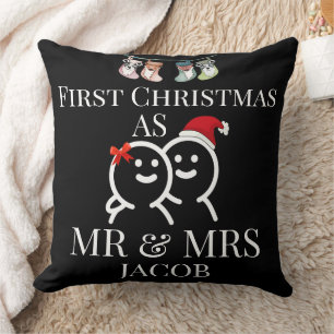 Unsere ersten Weihnachten als Herr und Frau Newlyw Kissen