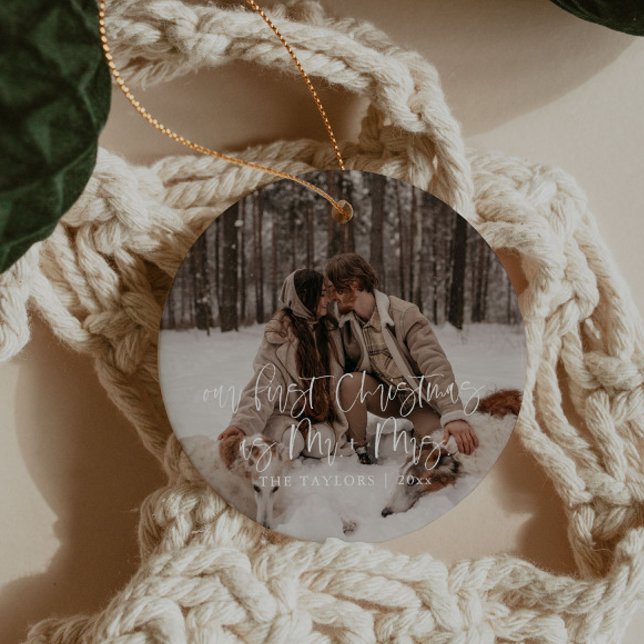 Unsere ersten Weihnachten als Herr und Frau Orname Keramik Ornament (Von Creator hochgeladen)