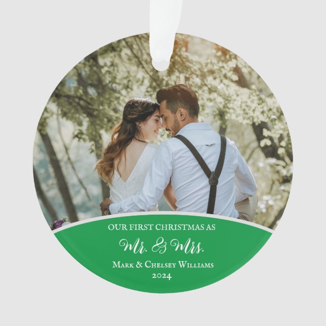 Unsere ersten Weihnachten als Herr und Frau Orname Ornament (Vorderseite)