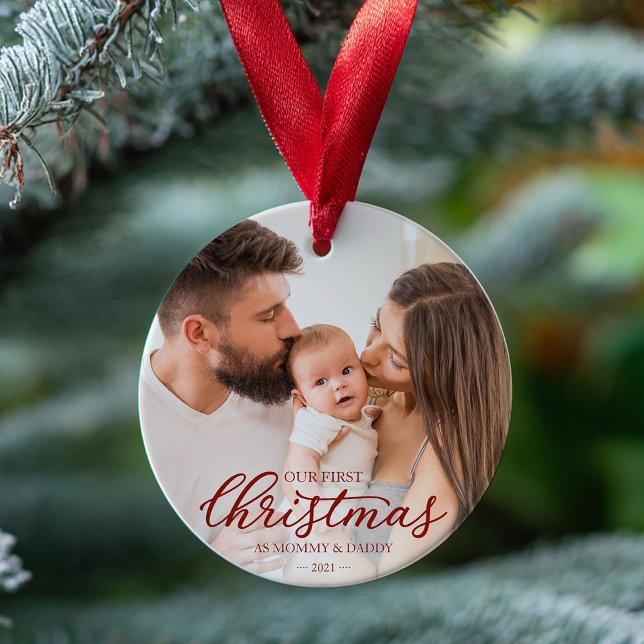 Unsere ersten Weihnachten als Mama und Vater Baby  Ornament (Von Creator hochgeladen)