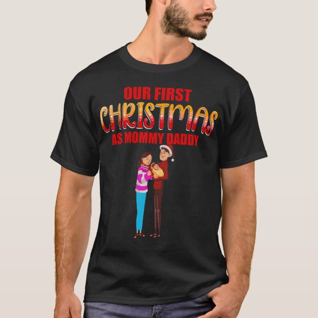 Unsere ersten Weihnachten als Mama und Vater Baby  T-Shirt (Vorderseite)