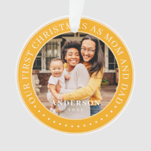 Unsere ersten Weihnachten als Mama und Vater einfa Ornament