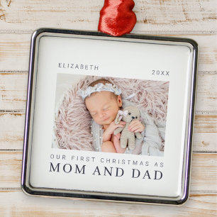 Unsere ersten Weihnachten als Mama und Vater Moder Ornament Aus Metall