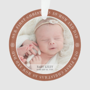 Unsere ersten Weihnachten als Mama & Vater Moderne Ornament