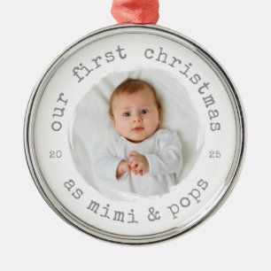 Unsere ersten Weihnachten als Mimi & Pops 2025 Fot Ornament Aus Metall