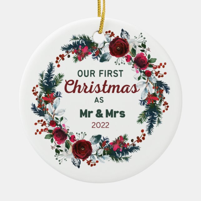 Unsere ersten Weihnachten als Mr&Mrs 2022 Ornament (Vorne)