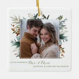 Unsere ersten Weihnachten als Mr & Mrs Botanical Keramikornament