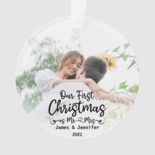 Unsere ersten Weihnachten als Mr. & Mrs. Custom 2  Ornament