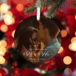 Unsere ersten Weihnachten als Mr & Mrs Custom Pict Keramik Ornament