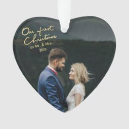 Unsere ersten Weihnachten als Mr. & Mrs. Heart Sha Ornament