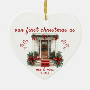 Unsere ersten Weihnachten als Mr & Mrs. House Orna Keramik Ornament