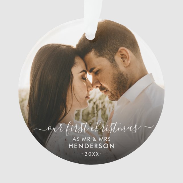 Unsere ersten Weihnachten als Mr. & Mrs. (oder and Ornament (Vorderseite)