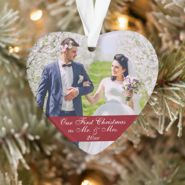 Unsere ersten Weihnachten als Mr. & Mrs. Wedding H Ornament (Baum)