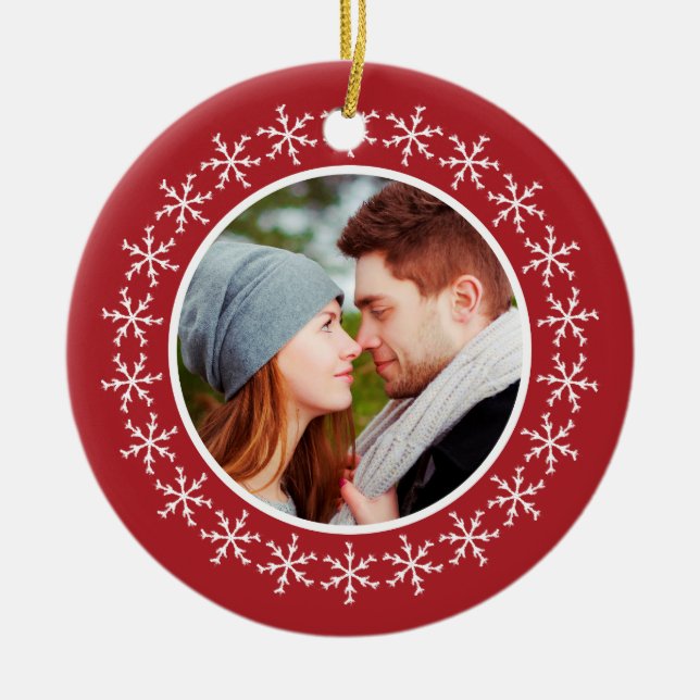 Unsere ersten Weihnachten als Mr. Snowflake Orname Keramik Ornament (Vorne)