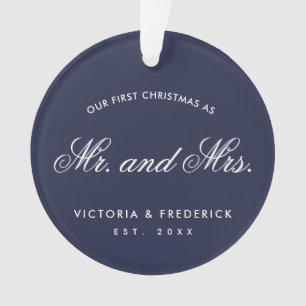 Unsere ersten Weihnachten als Mr. und Mrs. Blue Fo Ornament