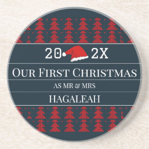 Unsere ersten Weihnachten als Mr. und Mrs. Couple  Getränkeuntersetzer