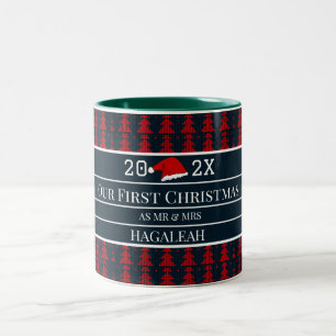 Unsere ersten Weihnachten als Mr. und Mrs. Couple Zweifarbige Tasse