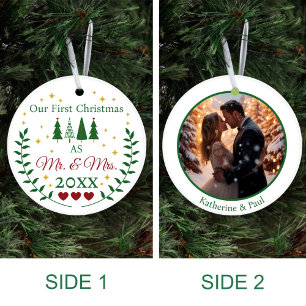 Unsere ersten Weihnachten als Mr. und Mrs. Custom Keramik Ornament