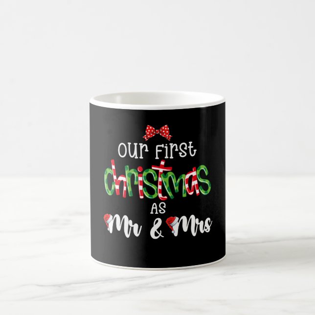 Unsere ersten Weihnachten als Mr. und Mrs. Ehefrau Kaffeetasse (Mittel)