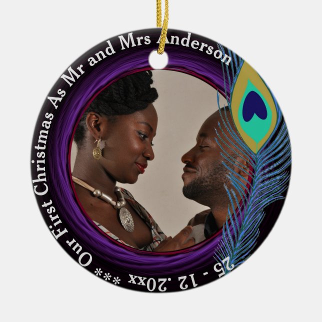 Unsere ersten Weihnachten als MR und MRS FOTO Orna Keramikornament (Vorne)