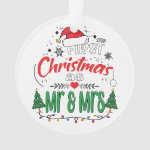 Unsere ersten Weihnachten als Mr. und Mrs. Matchin Ornament