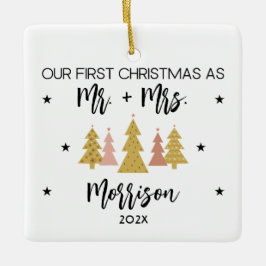 Unsere ersten Weihnachten als Mr. und Mrs. Persona Keramikornament
