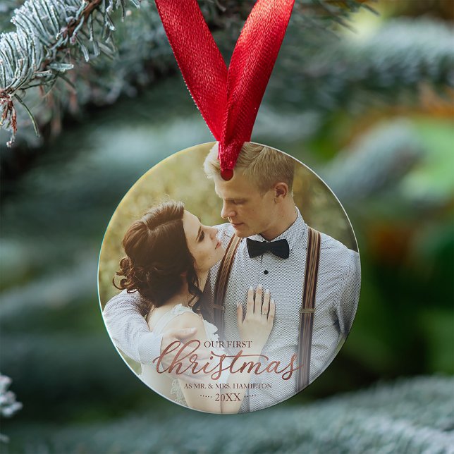 Unsere ersten Weihnachten als Mr. und Mrs. Rose Go Ornament (Von Creator hochgeladen)