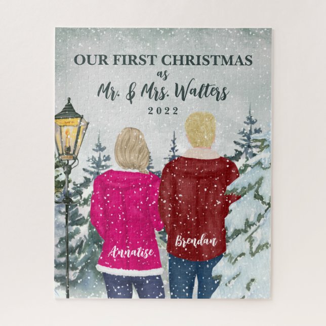 Unsere ersten Weihnachten als Mr. und Mrs. Verheir Puzzle (Vertikal)