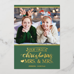 Unsere ersten Weihnachten als mrs & mrs lgbt Foil  Folien Feiertagskarte