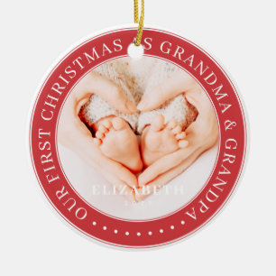 Unsere ersten Weihnachten als Oma und Opa einfach Keramik Ornament