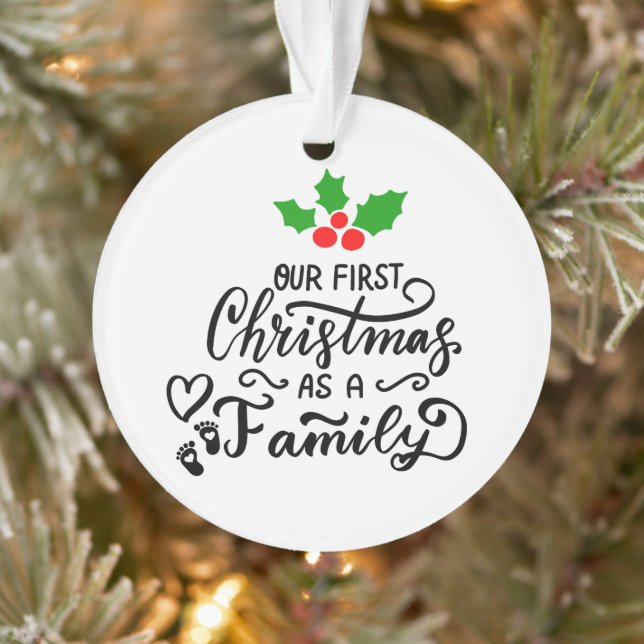 Unsere ersten Weihnachten als Weihnachten der Fami Ornament (Baum)