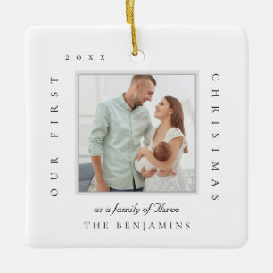 Unsere ersten Weihnachten als Weihnachtsfamilie im Keramikornament