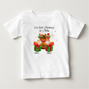 Unsere ersten Weihnachten als Zwillingsbaby-T - Sh Baby T-shirt