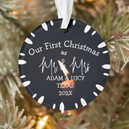 Unsere ersten Weihnachten Herr und Frau frisch ver Ornament