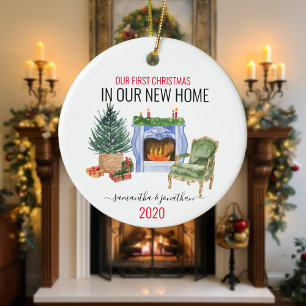 Unsere ersten Weihnachten in neuer Zuhause-Wasserf Keramik Ornament