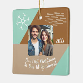 Unsere ersten Weihnachten in unserem Foto Keramikornament