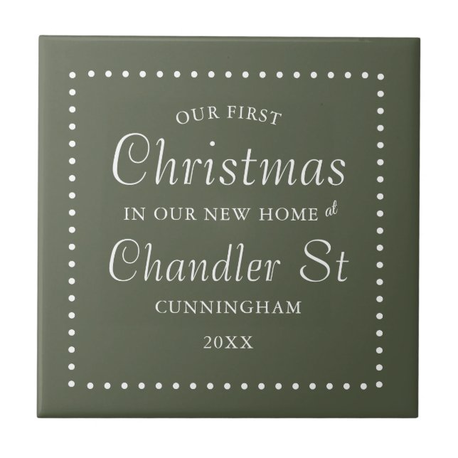 Unsere ersten Weihnachten in unserem neuen Zuhause Fliese (Vorderseite)