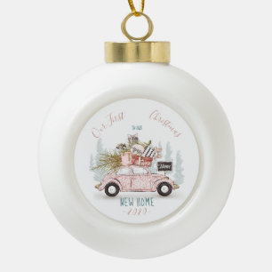 Unsere ersten Weihnachten in unserem neuen Zuhause Keramik Kugel-Ornament