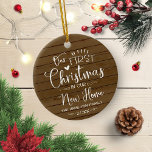 Unsere ersten Weihnachten in unserem neuen Zuhause Keramik Ornament<br><div class="desc">Unsere ersten Weihnachten in unserem neuen Zuhause Bauernhof Keramik Ornament</div>