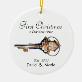 Unsere ersten Weihnachten in unserem neuen Zuhause Keramik Ornament