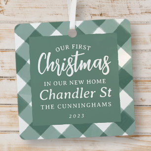 Unsere ersten Weihnachten in unserem neuen Zuhause Ornament Aus Metall