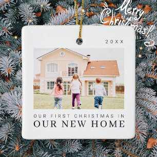 Unsere ersten Weihnachten in unserer neuen Zuhause Keramikornament