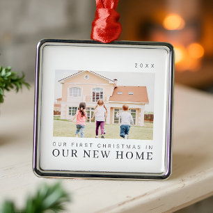 Unsere ersten Weihnachten in unserer neuen Zuhause Ornament Aus Metall