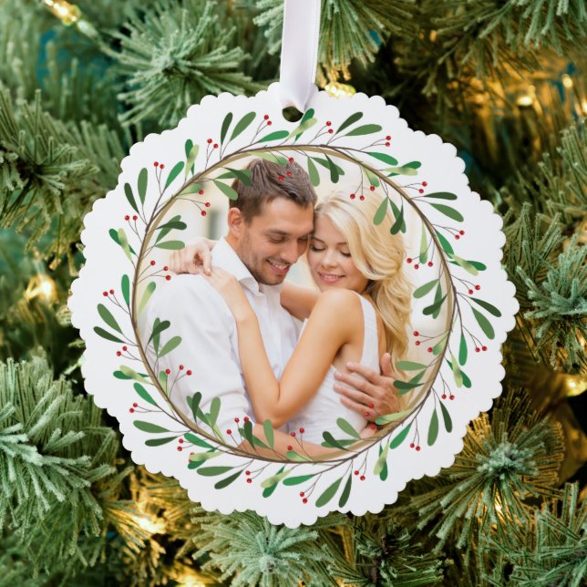 Unsere ersten Weihnachten Mr. & Mrs. Red Ornament Karte (Insitu (Baum))