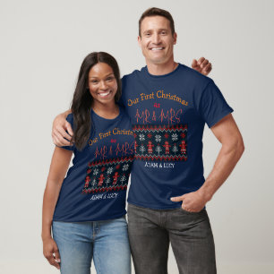 Unsere ersten Weihnachten Mr. und Mrs. /Couple neu T-Shirt