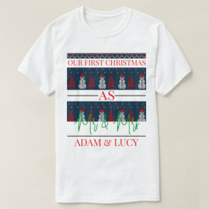 Unsere ersten Weihnachten Mr. und Mrs. frisch ve T-Shirt