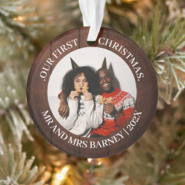 Unsere ersten Weihnachten Mr. und Mrs. frisch verm Ornament