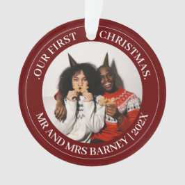 Unsere ersten Weihnachten Mr. und Mrs. frisch verm Ornament