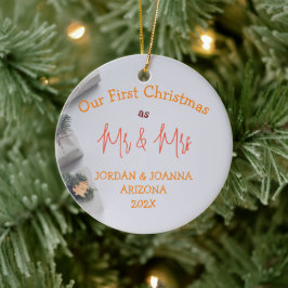 Unsere ersten Weihnachten Mr. und Mrs. Keramik Ornament