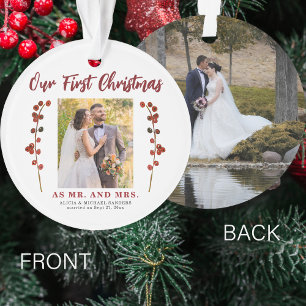 Unsere ersten Weihnachten verheiratet 2 Foto moder Ornament